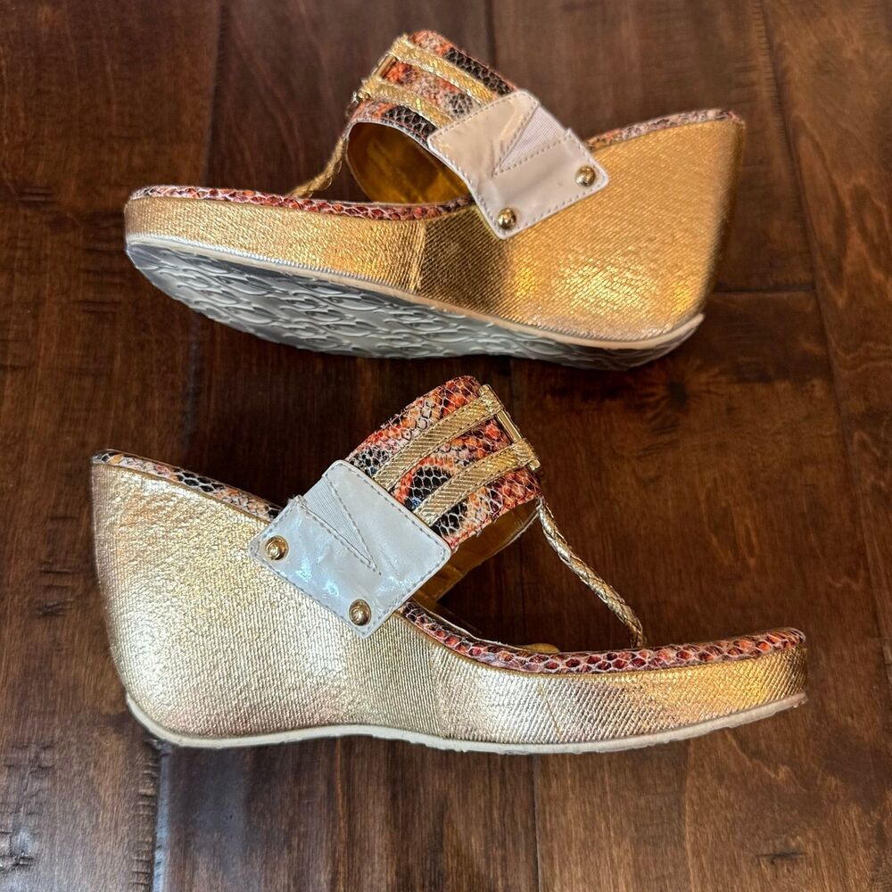 Vintage Y2K Baby Phat Wedge Sandals size 6 Coconut Girl Summer Clubwear - Picture 4 of 8